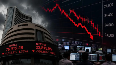 Photo of Share Market Today: कच्चे तेल में तेजी से भारतीय शेयर बाजार में बड़ी गिरावट, Nifty 23,800 के पास लुढ़का