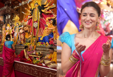 Photo of Durga Puja : आलिया भट्ट की गुलाबी कांजीवरम साड़ी और सोने की कढ़ाई वाला ब्लाउज चर्चा में